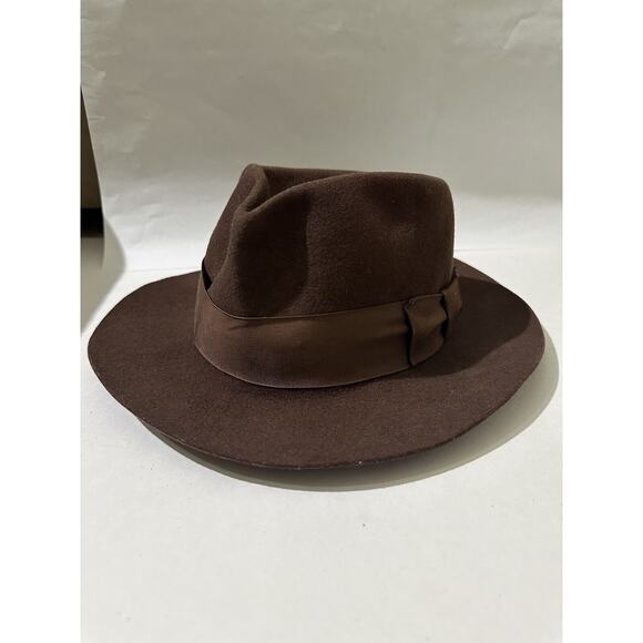 The Cockpit Designer Collection Medium Made In USA Brown Wool fedora Hat Indiana - Picture 11 of 11